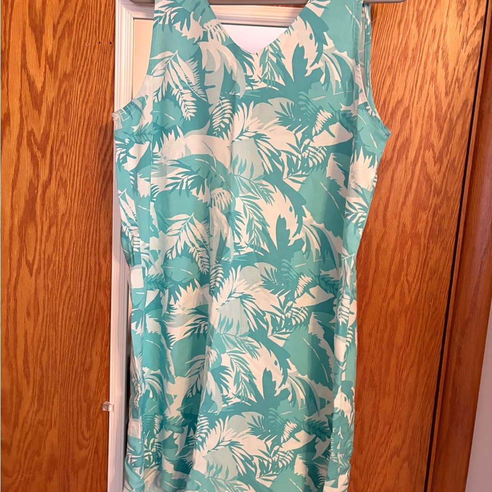 Natural Reflections Teal and White Floral Dress